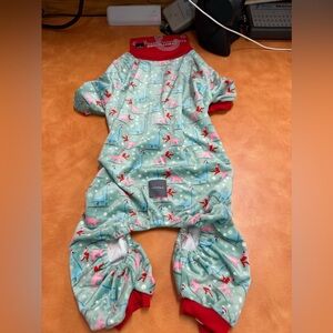 Dog Pajamas with Christmas Dinosaur Pattern